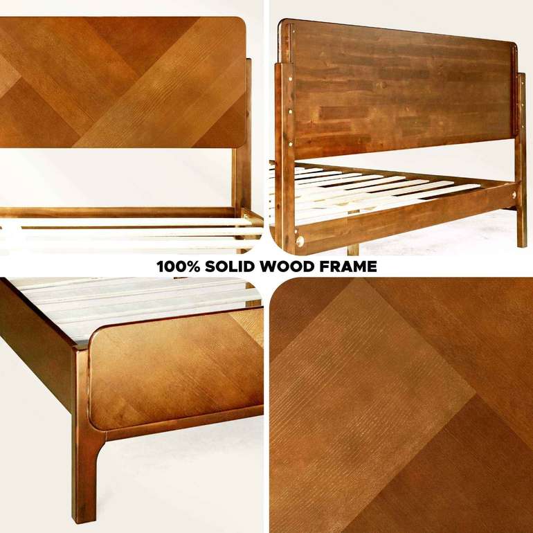 Rorns Bifrost Platform Bed Frame With Headboard for Modern Bedrooms