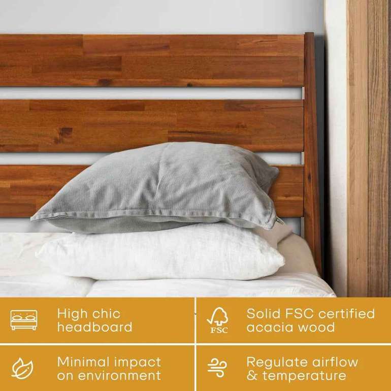 Acacia Emery Wood Platform Bed Frame for Modern Bedrooms