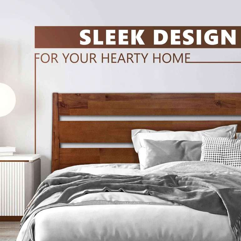 Acacia Emery Solid Wood Bed Frame - Stylish and Durable Acacia Wood Design for Your Bedroom
