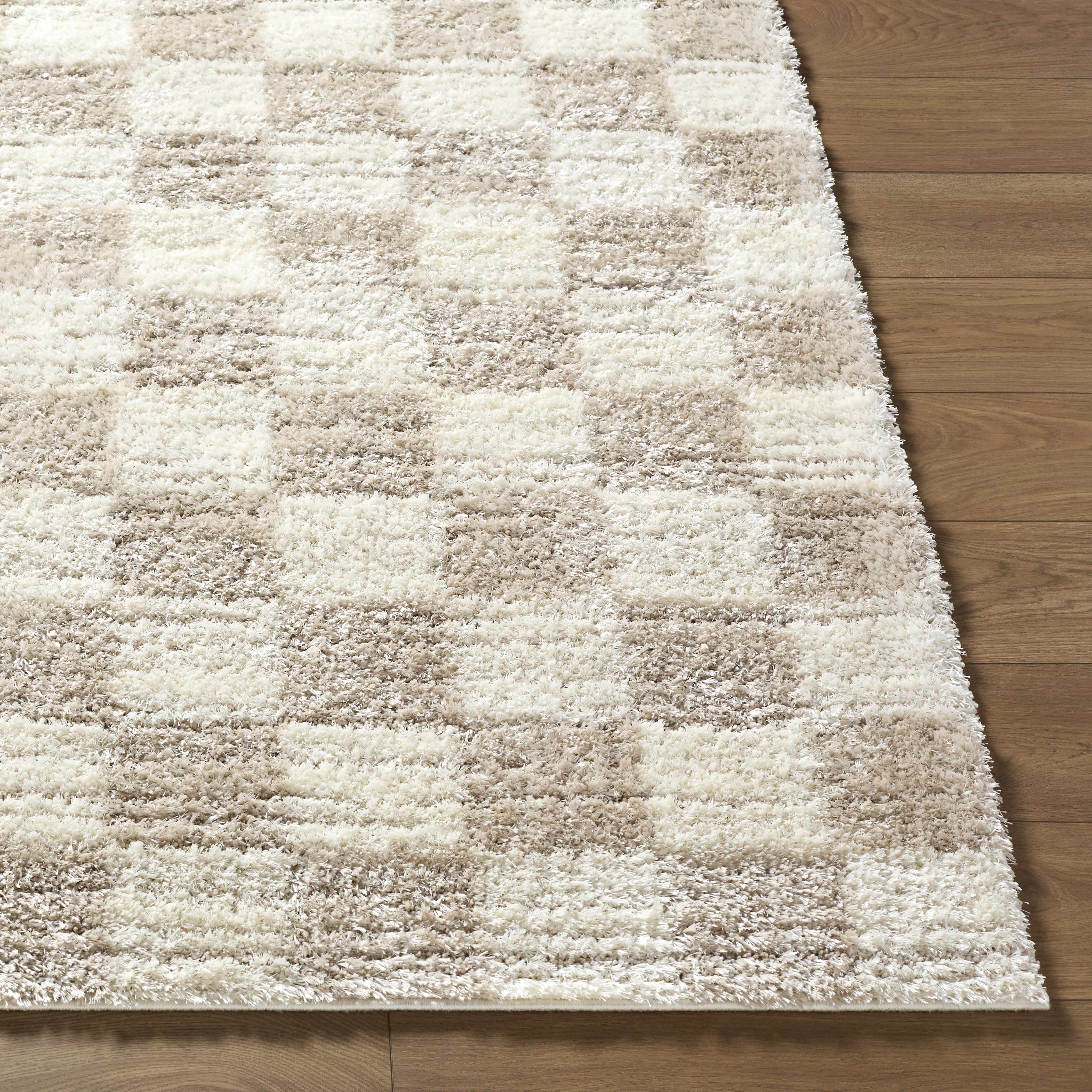Belita Beige Luxe Shag Area Rug