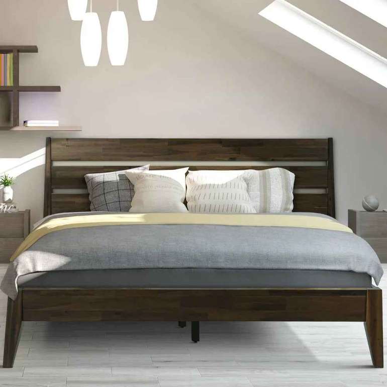 Acacia Emery Wood Platform Bed Frame for Modern Bedrooms