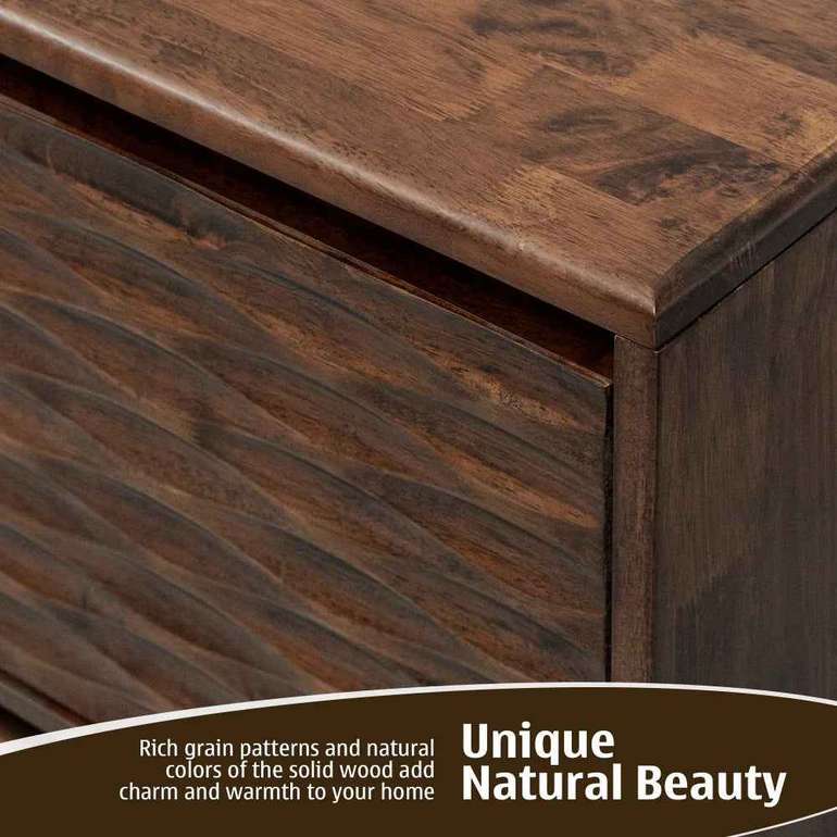 Acacia Elara Solid Wood TV Stand with Storage and Cable Management for TVs up to 80"