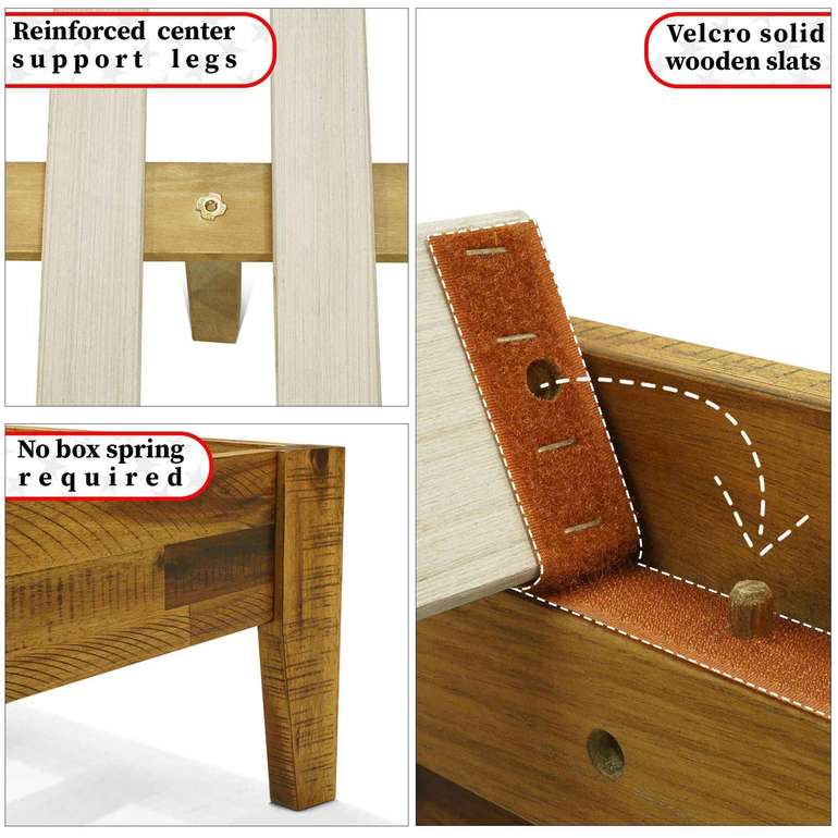 Acacia Sierra Deluxe Solid Wood Bed Frame