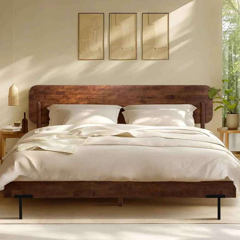 Frida Deluxe Solid Wood Bed Frame - Premium Quality Craftsmanship and Timeless Elegance