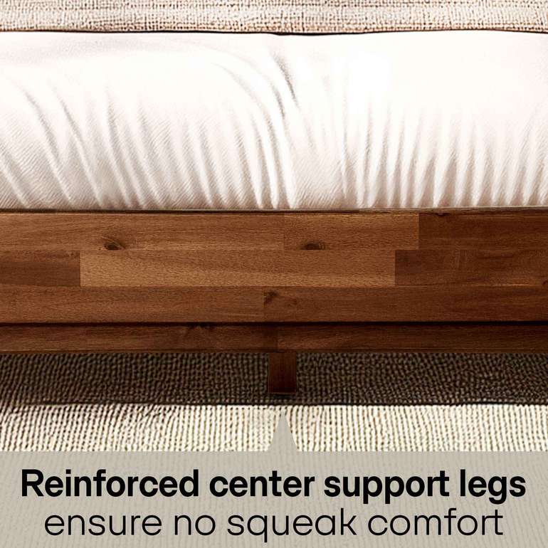 Acacia Aurora Deluxe Wood Platform Bed Frame for Ultimate Comfort and Style