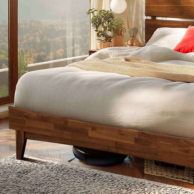 Acacia Aurora Deluxe Wood Platform Bed Frame for Ultimate Comfort and Style