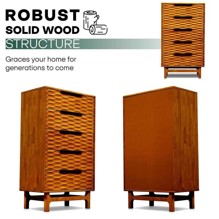 Acacia Elara Dresser with 5 Drawers for Stylish Storage Solutions