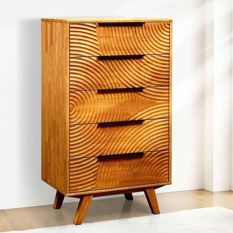 Acacia Harmony Dresser with 5 Drawers for Stylish Storage Solutions