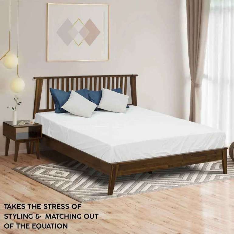 Acacia Kaylin Bed Frame & Nightstand Set for a Stylish Bedroom