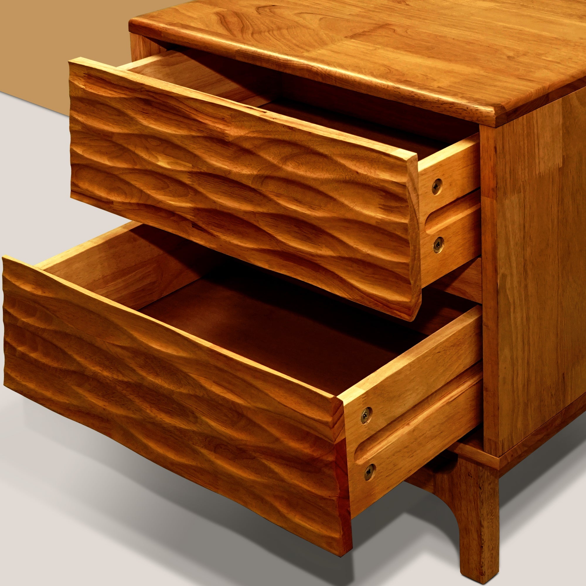 Acacia Elara Nightstand with 2 Drawers - Stylish Storage Solution