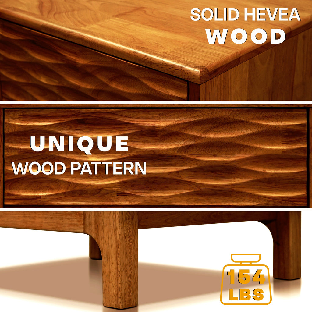 Acacia Elara Nightstand with 2 Drawers - Stylish Storage Solution