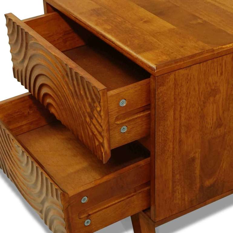 Acacia Harmony Nightstand with 2 Drawers for Elegant Bedroom Storage