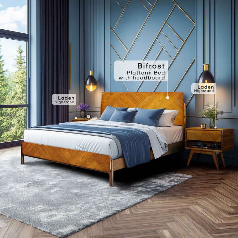 Rorns Laden Nightstand with Drawer - Stylish and Functional Bedroom Storage